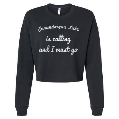 Canandaigua Lake New York Funny Fishing Camping Summer Gift Cropped Pullover Crew