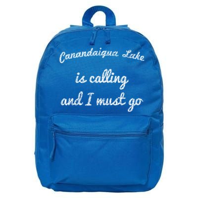 Canandaigua Lake New York Funny Fishing Camping Summer Gift 16 in Basic Backpack