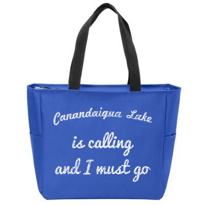 Canandaigua Lake New York Funny Fishing Camping Summer Gift Zip Tote Bag