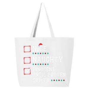 Christmas List Nice Naughty Innocent Until Proven Guilty Gift 25L Jumbo Tote