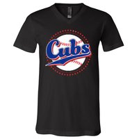 Cubs Last Name Personalized Vintage Retro Apparel Cubs Lover V-Neck T-Shirt