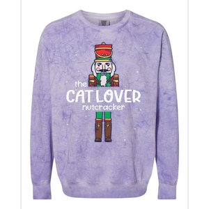 Cat Lover Nutcracker Family Matching Funny Pajama Colorblast Crewneck Sweatshirt