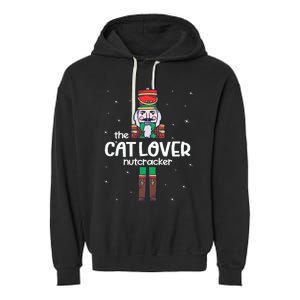 Cat Lover Nutcracker Family Matching Funny Pajama Garment-Dyed Fleece Hoodie