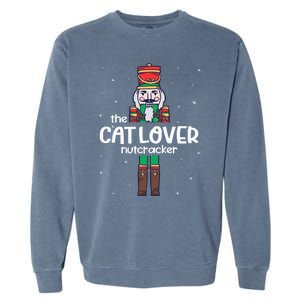 Cat Lover Nutcracker Family Matching Funny Pajama Garment-Dyed Sweatshirt