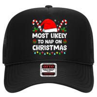 Christmas Likely Nap On Christmas Family Xmas Pajamas Pj High Crown Mesh Back Trucker Hat