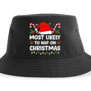 Christmas Likely Nap On Christmas Family Xmas Pajamas Pj Sustainable Bucket Hat