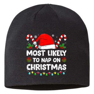 Christmas Likely Nap On Christmas Family Xmas Pajamas Pj Sustainable Beanie