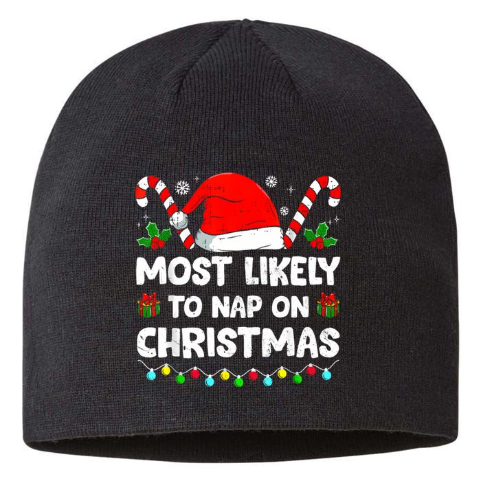 Christmas Likely Nap On Christmas Family Xmas Pajamas Pj Sustainable Beanie