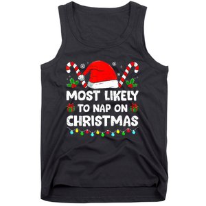 Christmas Likely Nap On Christmas Family Xmas Pajamas Pj Tank Top