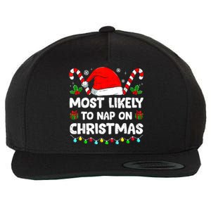 Christmas Likely Nap On Christmas Family Xmas Pajamas Pj Wool Snapback Cap