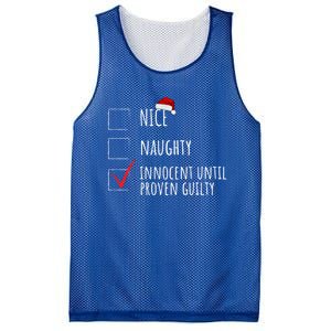 Christmas List Nice Naughty Innocent Until Proven Guilty Cute Gift Mesh Reversible Basketball Jersey Tank