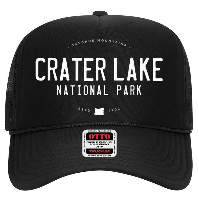 Crater Lake National Park Oregon High Crown Mesh Back Trucker Hat