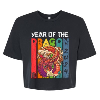 Chinese Lunar New Year 2024 Year Of The Dragon Zodiac Sign Bella+Canvas Jersey Crop Tee