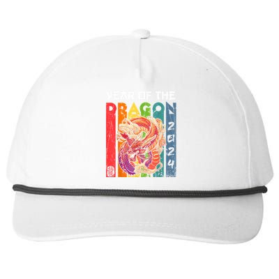 Chinese Lunar New Year 2024 Year Of The Dragon Zodiac Sign Snapback Five-Panel Rope Hat