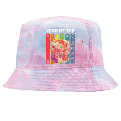 Chinese Lunar New Year 2024 Year Of The Dragon Zodiac Sign Tie-Dyed Bucket Hat