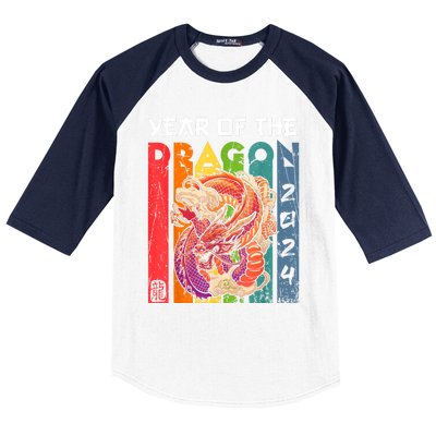 Chinese Lunar New Year 2024 Year Of The Dragon Zodiac Sign Baseball Sleeve Shirt