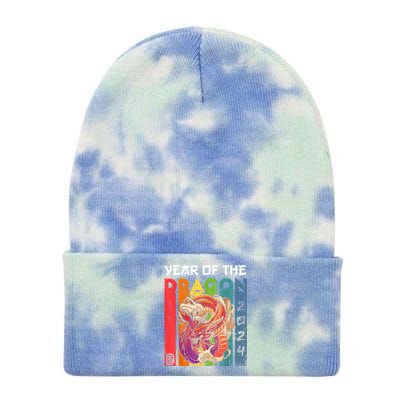 Chinese Lunar New Year 2024 Year Of The Dragon Zodiac Sign Tie Dye 12in Knit Beanie