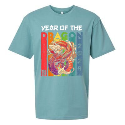 Chinese Lunar New Year 2024 Year Of The Dragon Zodiac Sign Sueded Cloud Jersey T-Shirt