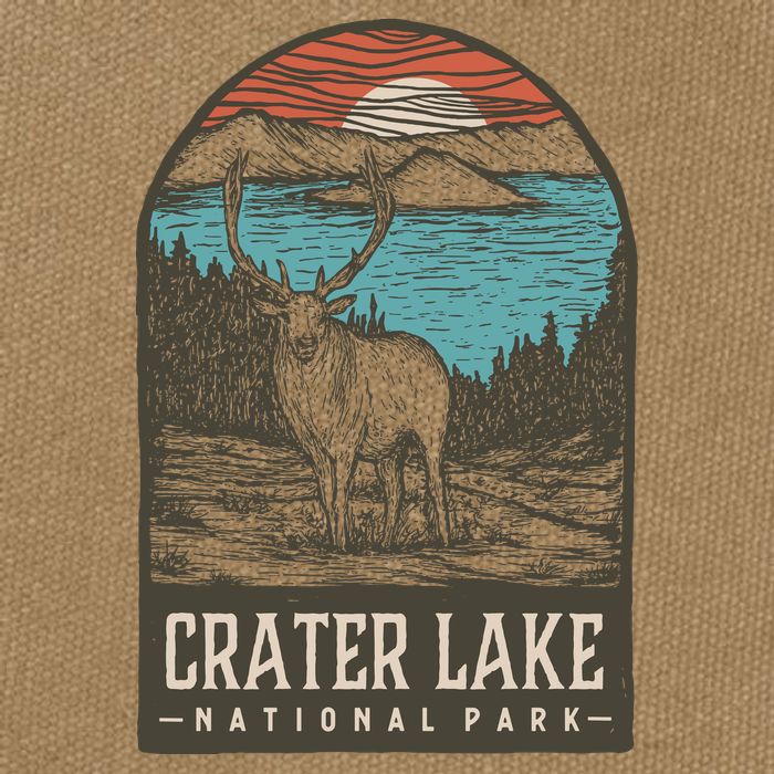Crater Lake National Park Cotton Canvas Backpack