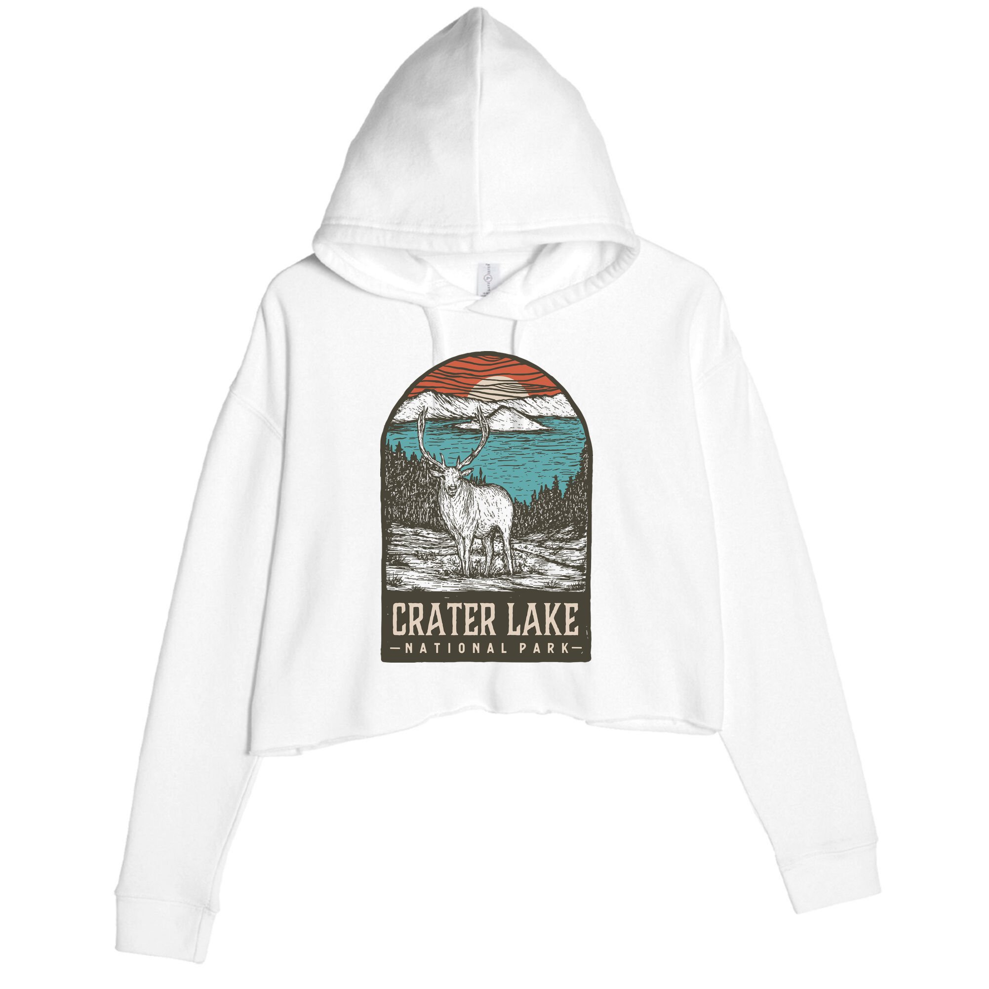 Crater Lake National Park Crop Fleece Hoodie