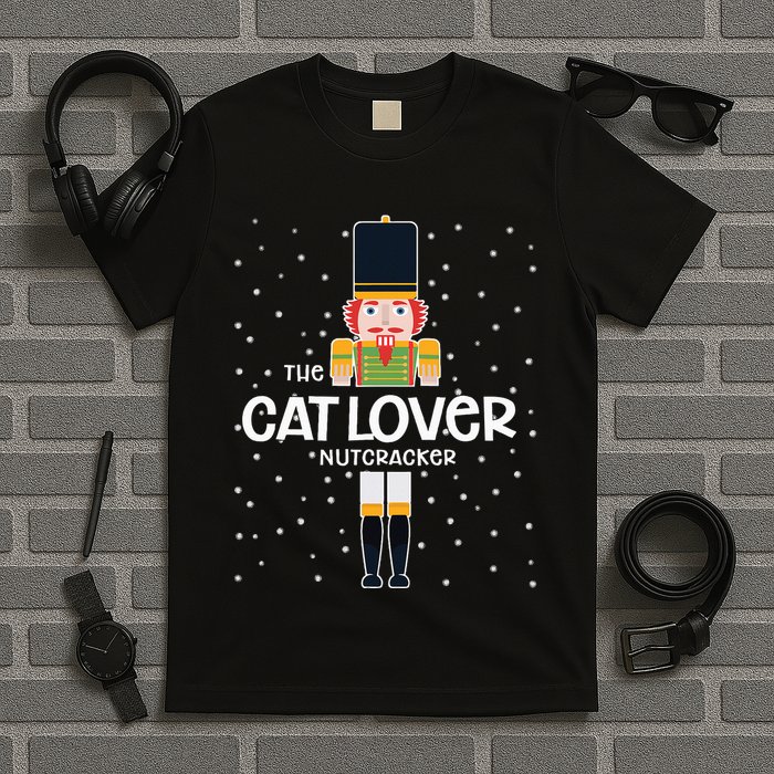 Cat Lover Nutcracker Family Matching Funny Pajama T-Shirt