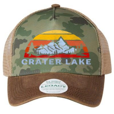 Crater Lake National Park Retro Sunset Design Gift Legacy Tie Dye Trucker Hat