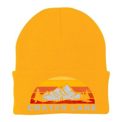 Crater Lake National Park Retro Sunset Design Gift Knit Cap Winter Beanie