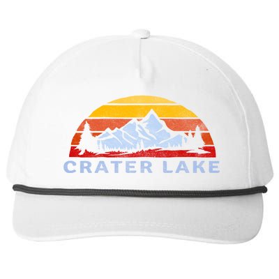 Crater Lake National Park Retro Sunset Design Gift Snapback Five-Panel Rope Hat