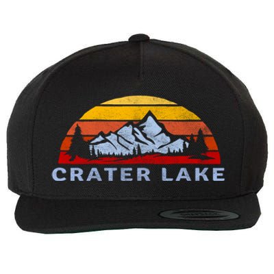 Crater Lake National Park Retro Sunset Design Gift Wool Snapback Cap