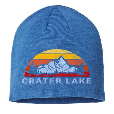 Crater Lake National Park Retro Sunset Design Gift Sustainable Beanie