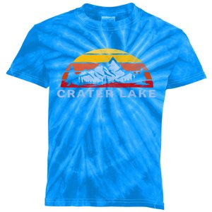 Crater Lake National Park Retro Sunset Design Gift Kids Tie-Dye T-Shirt