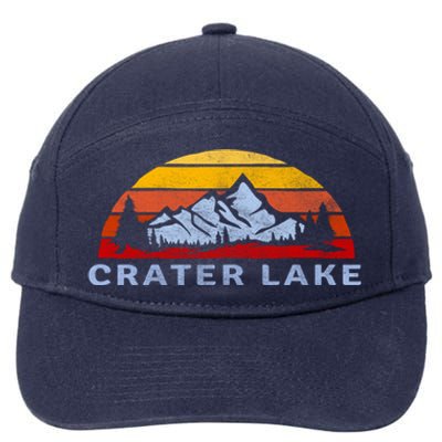 Crater Lake National Park Retro Sunset Design Gift 7-Panel Snapback Hat