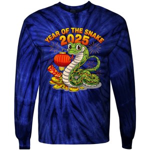 Chinese Lunnar New Year Snake The Year Of The Snake 2025 Tie-Dye Long Sleeve Shirt