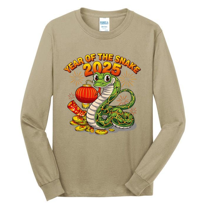 Chinese Lunnar New Year Snake The Year Of The Snake 2025 Tall Long Sleeve T-Shirt