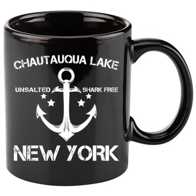 Chautauqua Lake New York Funny Fishing Camping Summer Gift Cute Gift 11oz C Handle Ceramic Mug
