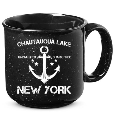 Chautauqua Lake New York Funny Fishing Camping Summer Gift Cute Gift 15oz Campfire Ceramic Mug