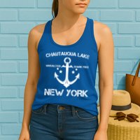 Chautauqua Lake New York Funny Fishing Camping Summer Gift Cute Gift Womens Tank Top