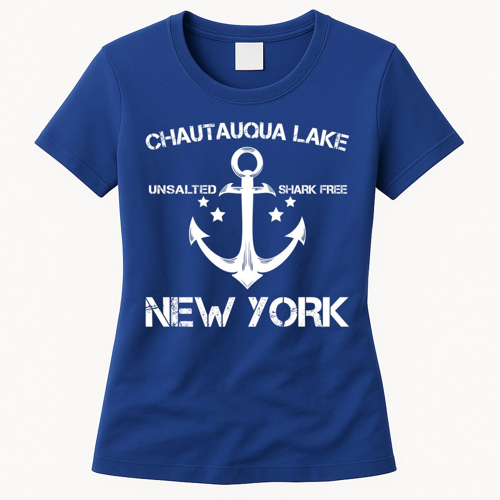 Chautauqua Lake New York Funny Fishing Camping Summer Gift Cute Gift Womens T-Shirt