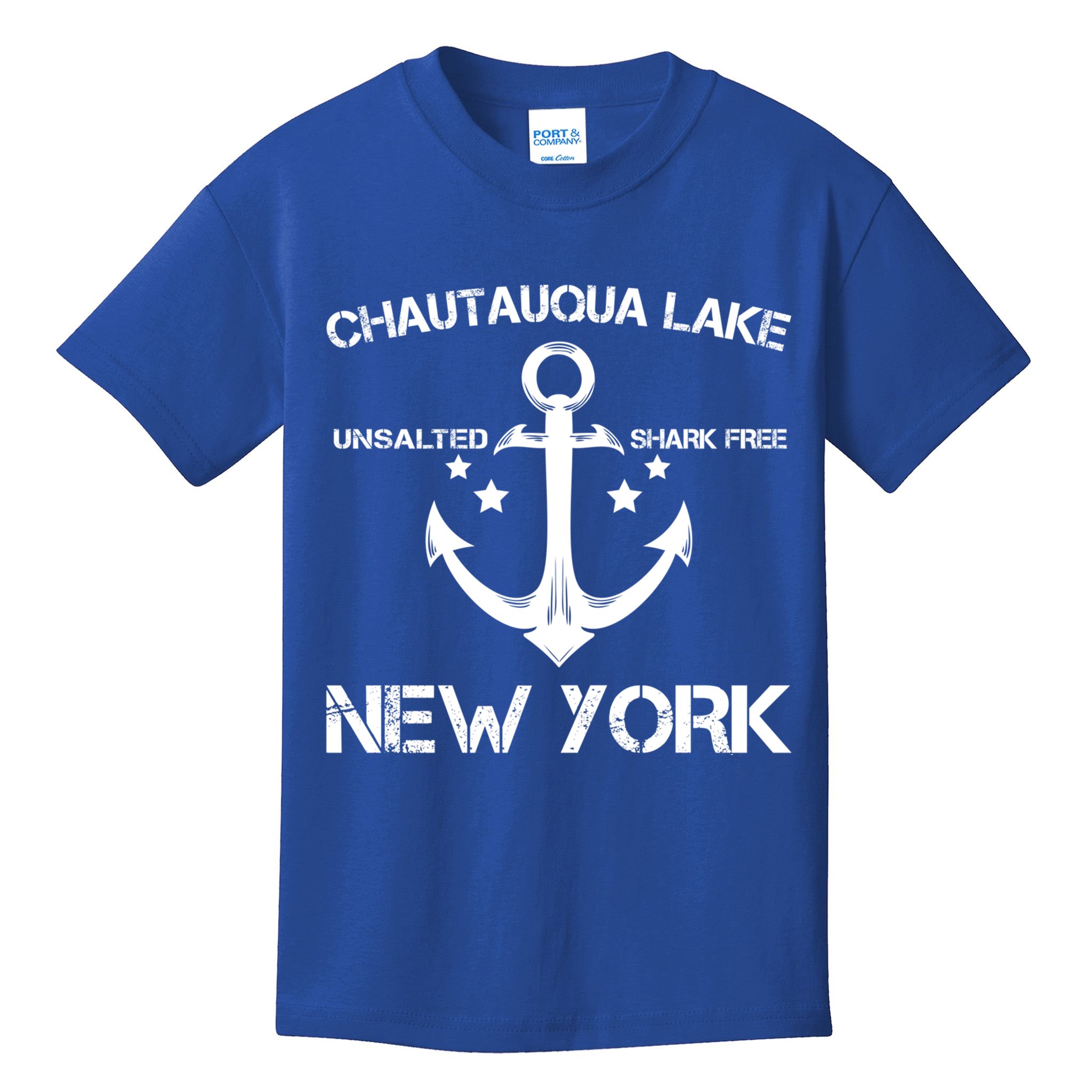 Chautauqua Lake New York Funny Fishing Camping Summer Gift Cute Gift Kids T-Shirt
