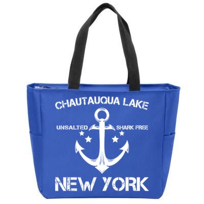 Chautauqua Lake New York Funny Fishing Camping Summer Gift Cute Gift Zip Tote Bag