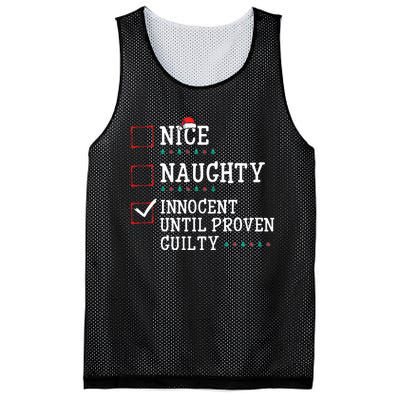 Christmas List Nice Naughty Innocent Until Proven Guilty Mesh Reversible Basketball Jersey Tank