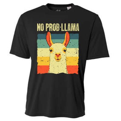 Cool Llama No Prob Llama Alpaca Farming Animal Cooling Performance Crew T-Shirt