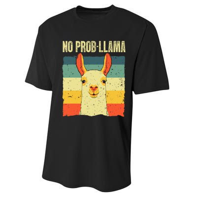 Cool Llama No Prob Llama Alpaca Farming Animal Performance Sprint T-Shirt