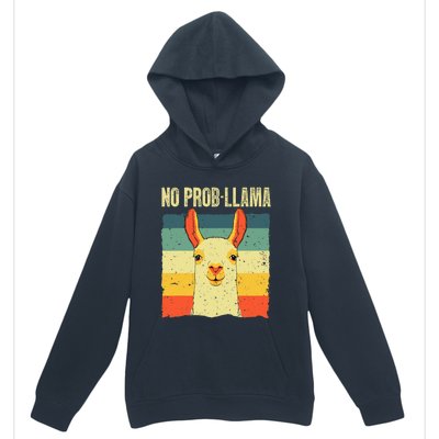 Cool Llama No Prob Llama Alpaca Farming Animal Urban Pullover Hoodie