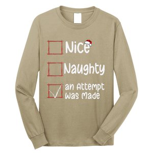 Christmas List Nice Naughty An Attempt Was Made Long Sleeve Shirt