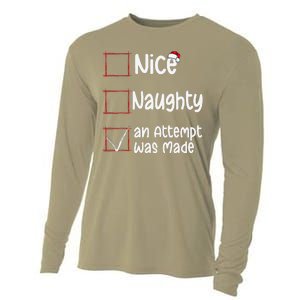 Christmas List Nice Naughty An Attempt Was Made Cooling Performance Long Sleeve Crew