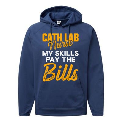 Cath Lab Nurse Skills Cardiac Nursing Rn Gift Performance Fleece Hoodie