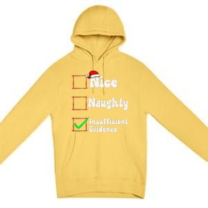 Christmas List Nice Naughty Insufficient Evidence Premium Pullover Hoodie