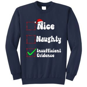 Christmas List Nice Naughty Insufficient Evidence Sweatshirt