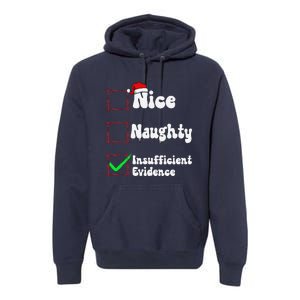 Christmas List Nice Naughty Insufficient Evidence Premium Hoodie